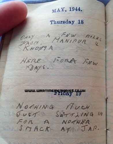 The last entry in Normans Diary